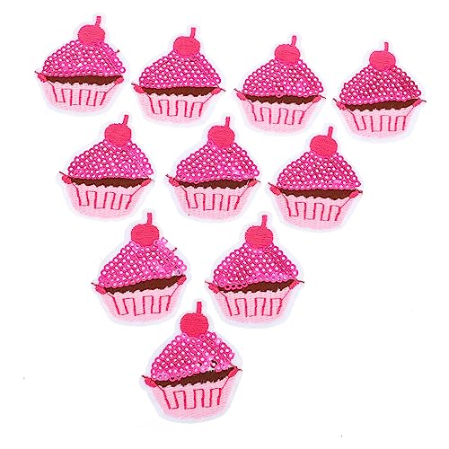 Uonlytech 10Stücke Glitzer Pailletten Aufnäher für DIY Nähprojekte Eiscreme Cupcake Motive Selbstklebende Stoffapplikationen für Bastelideen und Bekleidung von Uonlytech