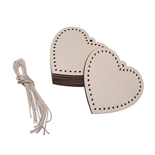 Uonlytech 10Stücke Herzförmige Holzscheiben Unbehandelte Holzanhänger für DIY Hochzeitsdeko Basteln Valentinstag Mit Löchern zum Aufhängen für Personalisierte von Uonlytech