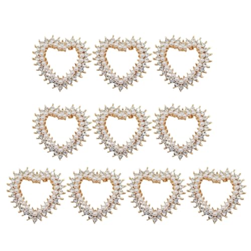 Uonlytech 10Stücke Herzförmige Perlen Und Dekore Für DIY Schmuck Haarnadeln Und Handy Zubehör Schmuckzubehör Für Bastelprojekte von Uonlytech