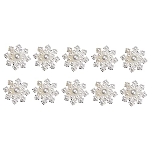 Uonlytech 10Stücke Perlen Ornamente DIY Dekorative Patches für Kleidung Schuhe und Schals Bastelbedarf Silber für Kunsthandwerksprojekte von Uonlytech