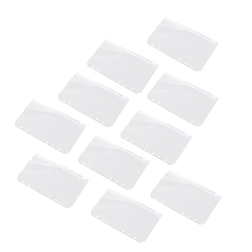 Uonlytech 10Stücke Reißverschluss Binder Taschen Transparente PVC Aufbewahrungsbeutel für Dokumente Karten und Langlebig und Praktisch für Zuhause und Büro von Uonlytech