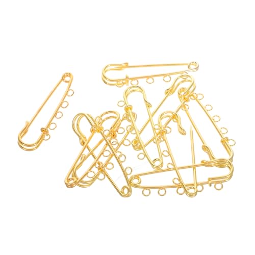 Uonlytech 10Stücke Sicherheitsnadeln mit Löchern Lange Broschenstifte für DIY Schmuck Bastelprojekte für Kleidung Schals Hüte und Mehr von Uonlytech