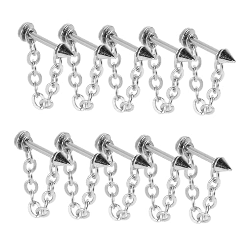 Uonlytech 10Stücke Teiliges Abnehmbaren Ketten Lip Studs Stilvolle Piercing Dekoration für Unisex Kugelketten Design Uonlytech 10Stücke Teiliges Abnehmbaren Ketten Lip Studs Stilvolle Piercing Dekoration für Unisex Kugelketten Design von Uonlytech