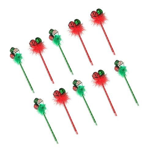 Uonlytech 10Stücke Teiliges Bunter Klingelglocken Kugelschreiber Für Kreative Schreibstifte Rot Und Grün Weihnachtsgeschenk Für Kreative von Uonlytech