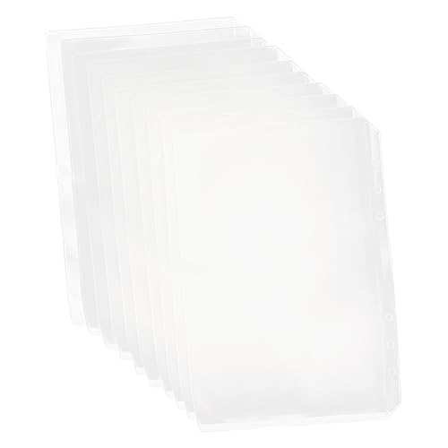 Uonlytech 10Stücke Transparente Dokumententaschen für Langlebige Losenblattbeutel für Büroorganisation und Nachfüllbare Notizbuchbinder Praktische und Robuste von Uonlytech