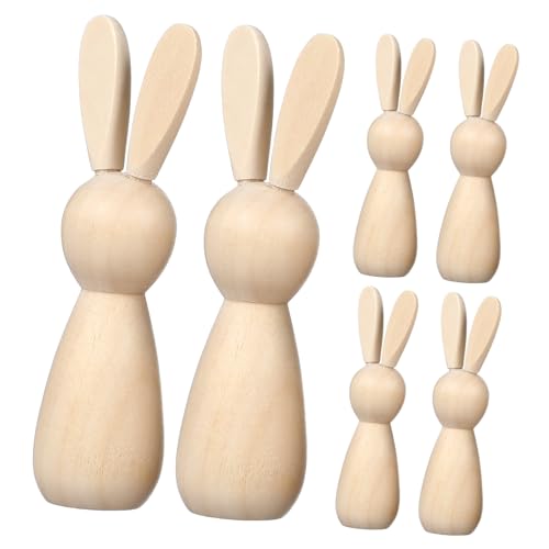 Uonlytech 10Stücke Unfertige Holz Peg Puppen DIY Kaninchen Figuren zum Bemalen und Dekorieren Glatte Oberfläche für Gestaltung Bastelprojekte Uonlytech 10Stücke Unfertige Holz Peg Puppen DIY Kaninchen Figuren zum Bemalen und Dekorieren Glatte Oberfläche für Gestaltung Bastelprojekte von Uonlytech
