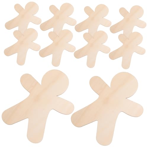 Uonlytech 10Stücke Weihnachtliche Holzausschnitte DIY Lebkuchenmann Ornament Unvollendete Holzscheiben für Dekorationen Weihnachtsfeiern und Bastelprojekte Uonlytech 10Stücke Weihnachtliche Holzausschnitte DIY Lebkuchenmann Ornament Unvollendete Holzscheiben für Dekorationen Weihnachtsfeiern und Bastelprojekte von Uonlytech