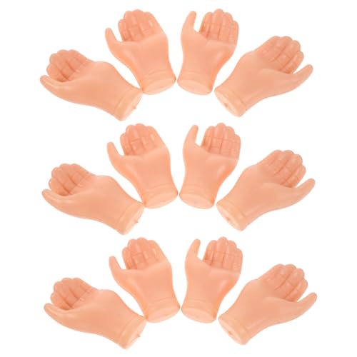 Uonlytech 12 Paare Simulationshandpuppenzubehör Plastikhände Mini-Hände Miniaturhand kleine Puppenhände Simulationshandkomponenten Kunststoffhandersatz Miniaturpuppenhände Mini-Puppenteile von Uonlytech