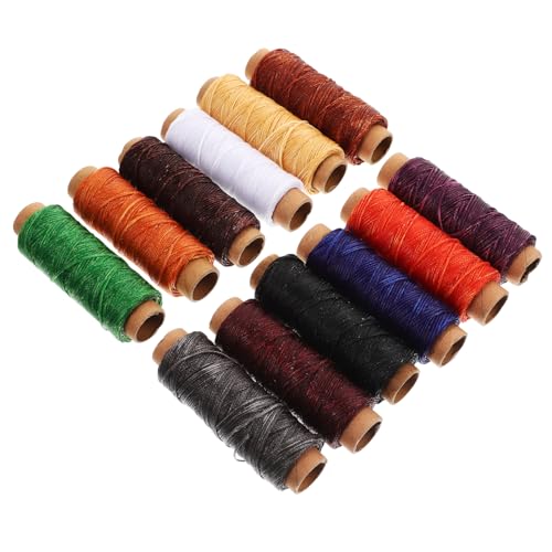 Uonlytech 12 Rollen Gewachster Nähfaden Diy Nähzubehör für Lederhandwerk Quilting und Bekleidung für Anfänger und Kreative Bastler von Uonlytech