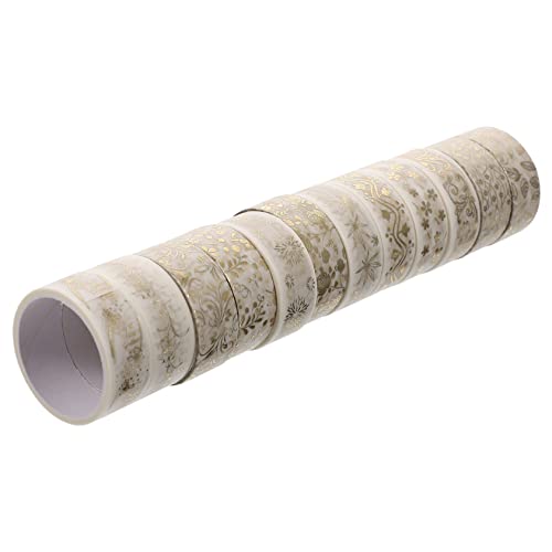 Uonlytech 12 Rollen Goldfolien Washi Tape Dekoratives Diy Klebeband für Scrapbooking Journale und Bastelprojekte Hochwertigem Washi Material Einfach zu Handhaben und Zuschneidbar von Uonlytech