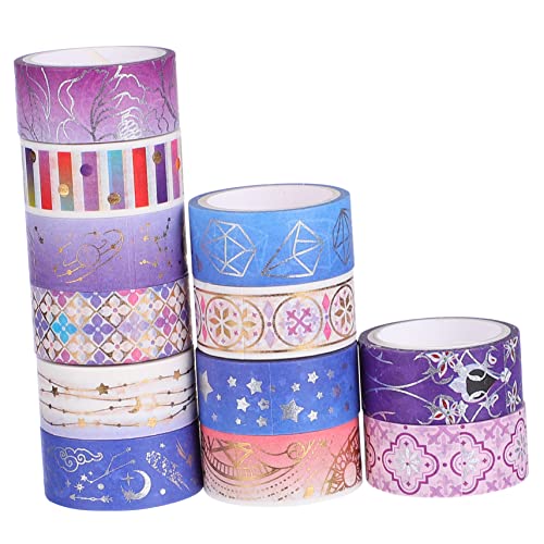 Uonlytech 12 Rollen Sternen Washi Tape Dekoratives Klebeband für Diy Handwerk Design für Planer und Scrapbooking Praktisch und Langlebig für Buch und Partydekoration von Uonlytech