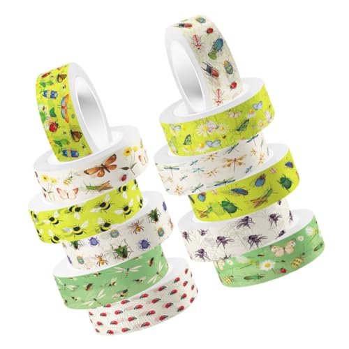 Uonlytech 12 Rollen Transparentes Rollband Junk-Journal farbig Dekoration Sammelalbum Streifen Scrapbooking-Klebeband Bastelband Washi Tape zum Aufzeichnen Aufkleber Uonlytech 12 Rollen Transparentes Rollband Junk-Journal farbig Dekoration Sammelalbum Streifen Scrapbooking-Klebeband Bastelband Washi Tape zum Aufzeichnen Aufkleber von Uonlytech