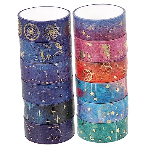 Uonlytech 12 Rollen Washi Tape Dekoratives Klebeband für Scrapbooking Journaling und Diy Handwerk für Geschenkverpackungen Bastelprojekte und Dekorationen von Uonlytech