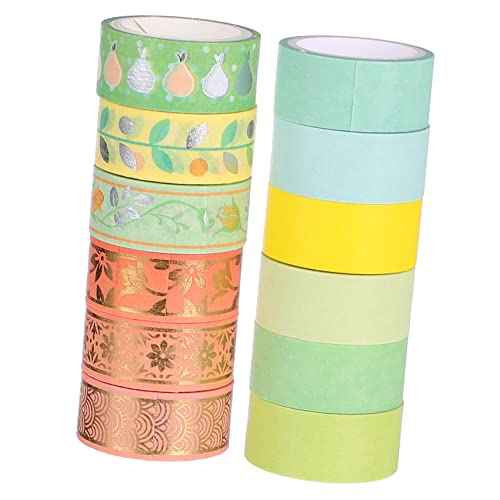 Uonlytech 12 Rollen Washi Tape Dekoratives Klebeband mit Goldfolie für Scrapbooking und Diy Projekte Klebeband Leicht Abziehbar und Tragbar Bastelarbeiten von Uonlytech