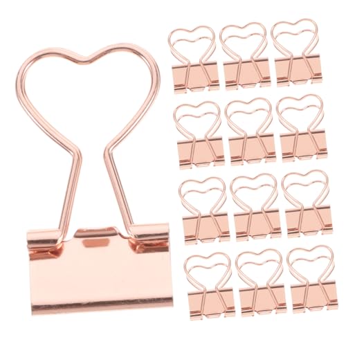 Uonlytech 12 Stück Binder Clips Roségold Praktische Büroklammern für Dokumente Notizen und Scrapbooking für Zuhause Schule und Büro Langlebige Metallkonstruktion von Uonlytech