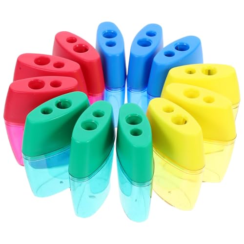 Uonlytech 12 Stück Bleistiftspitzer mit Doppelloch Handspitzer tragbarer Bleistiftspitzer für das Klassenzimmer Bleistiftspitzer in der Hand künstlerischer Bleistiftspitzer Plastik Uonlytech 12 Stück Bleistiftspitzer mit Doppelloch Handspitzer tragbarer Bleistiftspitzer für das Klassenzimmer Bleistiftspitzer in der Hand künstlerischer Bleistiftspitzer Plastik von Uonlytech