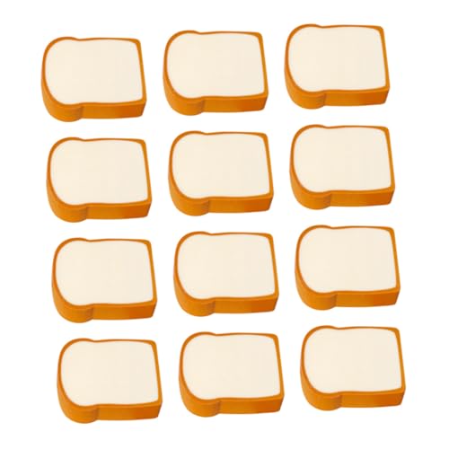 Uonlytech 12 Stück Cartoon Toastbrot Radiergummis Niedliche Lebensmittel Radierer für Schreibtischbedarf Kreative Schulmaterialien Langlebig und Sicher für Spiel und Spaß von Uonlytech
