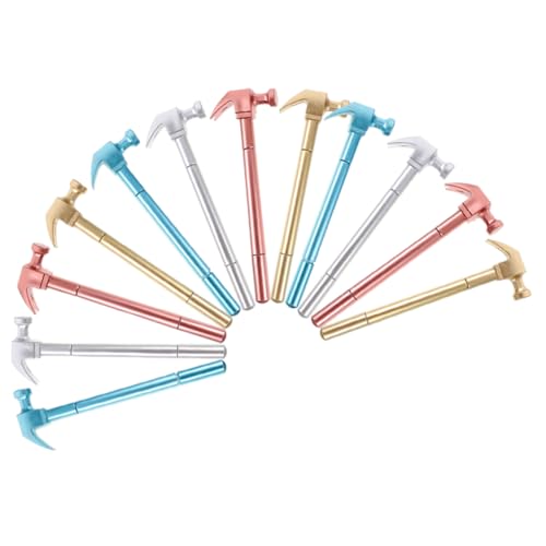 Uonlytech 12 Stück Hammerförmiger neutraler Stift Unterschrift hammerförmiger Gelstift Neuheit Werkzeugstift Schreiben Büro kugelschreiber gelstifte Kawaii-Stift erasible Stifte Plastik von Uonlytech