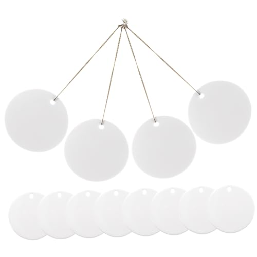 Uonlytech 12 Stück Keramik Anhänger Groß Porzellan Blank Zum Basteln Zum Aufhängen Kreis DIY Ornamente Rund Klein Weihnachtsbaumschmuck Dekorationen Weihnachtsornament von Uonlytech