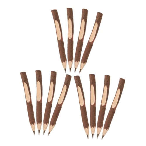 Uonlytech 12 Stück Kugelschreiber Aus Holz Stifte Für Stifte Fürs Büro Schüttgutstifte Punkt Stifte Für Tagebuch Griff Tinte Schreiben Zeitschrift Schwarze Stifte Brown von Uonlytech