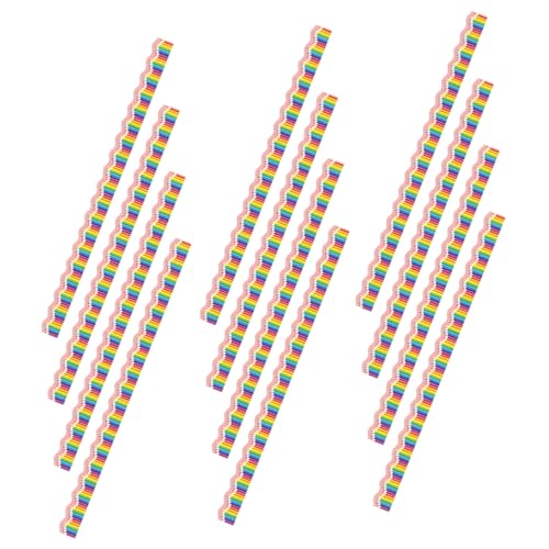 Uonlytech 12 Stück Magnetische Bordüre Set Teilig für Pinnwand Tafel Diy Dekoration Material Leicht Langlebig für Klassenzimmer Büro und Kreative Projekte von Uonlytech