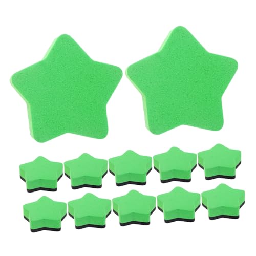 Uonlytech 12 Stück Pentagramm-radiergummi Klein Trocken Abwischbare Radiergummis Weiß Planke Mini Trockenlöscher Für Das Klassenzimmer Whiteboard-radierer Green Eva Filztuch von Uonlytech