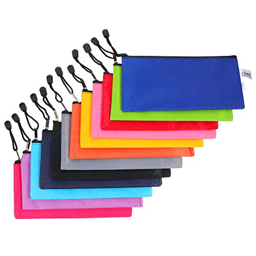 Uonlytech 12 Stück Reißverschluss Organizer Teiliges Bunte Aufbewahrungsbeutel für Büro und Schule Oxford Robust und Leicht zu Reinigen für Reisen und Organisation von Uonlytech