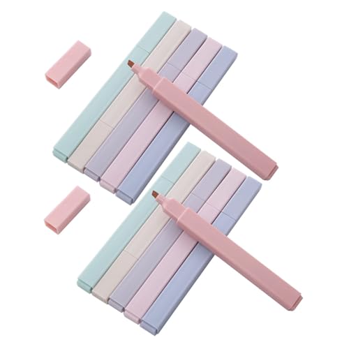 Uonlytech 12 Stück Teiliges Bunter Textmarker Praktische Marker für Schule und Büro Wasserbasierte Pigmente Langlebig und Leuchtend für Notizen und Journaling Zufällige Farbe von Uonlytech