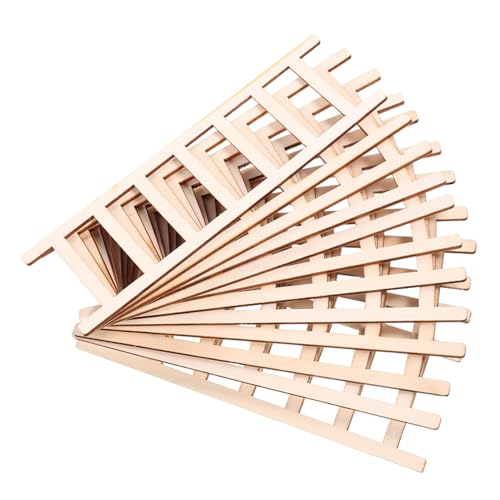 Uonlytech 12 Stück Teiliges Handgefertigte Mini Holzleiter Langlebige Kompakte Puppenhaus Miniatur Treppe Stilvolle DIY Dekoration für Wohnraum Bücherregal und Bastelprojekte von Uonlytech