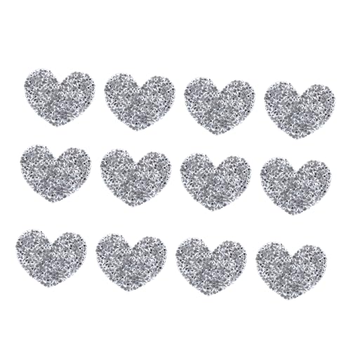 Uonlytech 12 Stück Teiliges Herzförmige Strass Aufnäher Silber DIY Patches zum Aufbügeln für Kleidung Jacken Taschen zur Reparatur und Dekoration mit Funkelnden Applikationen Uonlytech 12 Stück Teiliges Herzförmige Strass Aufnäher Silber DIY Patches zum Aufbügeln für Kleidung Jacken Taschen zur Reparatur und Dekoration mit Funkelnden Applikationen von Uonlytech