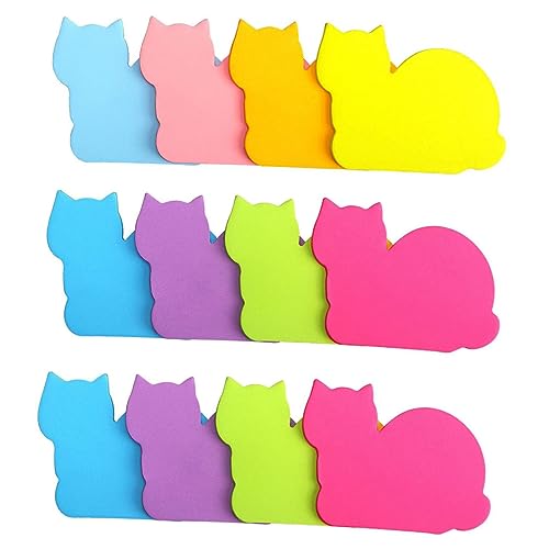 Uonlytech 12 Stück Teiliges Katzenmotiv Haftnotizen Niedliche Selbstklebende Memo Pads Praktische Notizzettel für Büro und Zuhause Abziehbare Bunte Tierform Haftnotizen für Nachrichten und Uonlytech 12 Stück Teiliges Katzenmotiv Haftnotizen Niedliche Selbstklebende Memo Pads Praktische Notizzettel für Büro und Zuhause Abziehbare Bunte Tierform Haftnotizen für Nachrichten und von Uonlytech