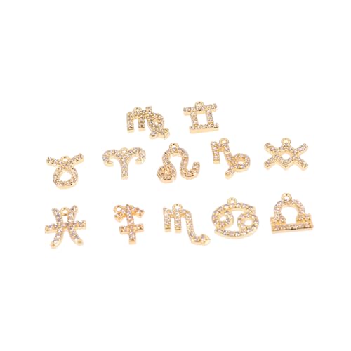 Uonlytech 12 Stück Teiliges Kupfer Tierkreiszeichen Ohrringe Elegant Kreative DIY Schmuckanhänger Unisex Modischer Ohrschmuck Allergikerfreundlich Langlebig für Damen und Herren von Uonlytech
