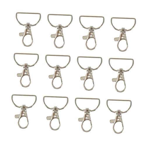 Uonlytech 12 Stück Teiliges Metall Lobster Verschluss Drehbare Lanyard Snap Haken Vielseitige Schlüsselanhänger Clips für DIY Hundehalsbänder Gepäckriemen und Bastelprojekte von Uonlytech
