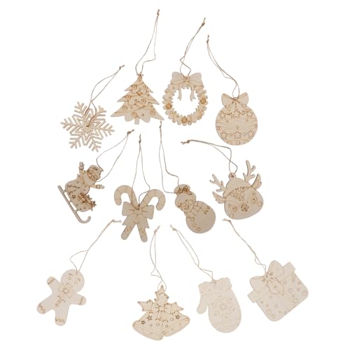 Uonlytech 12 Stück Teiliges Unvollendeter Holz-weihnachtsanhänger zum Bemalen DIY Holzscheiben für Kreative Bastelprojekte Blanke Holzstücke mit Juteschnur Vielseitige Uonlytech 12 Stück Teiliges Unvollendeter Holz-weihnachtsanhänger zum Bemalen DIY Holzscheiben für Kreative Bastelprojekte Blanke Holzstücke mit Juteschnur Vielseitige von Uonlytech