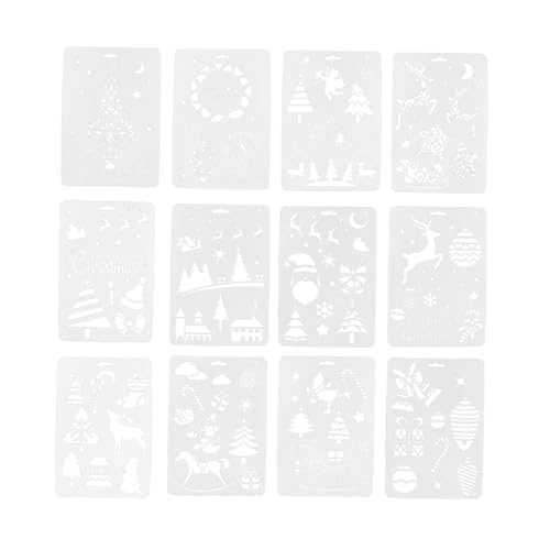 Uonlytech 12 Stück Teiliges Weihnachts Schablonen mit Hohlem Muster Wiederverwendbare Zeichenschablonen für DIY Basteln Kreative Weihnachtsdekorationen für Vielseitige Malprojekte Uonlytech 12 Stück Teiliges Weihnachts Schablonen mit Hohlem Muster Wiederverwendbare Zeichenschablonen für DIY Basteln Kreative Weihnachtsdekorationen für Vielseitige Malprojekte von Uonlytech