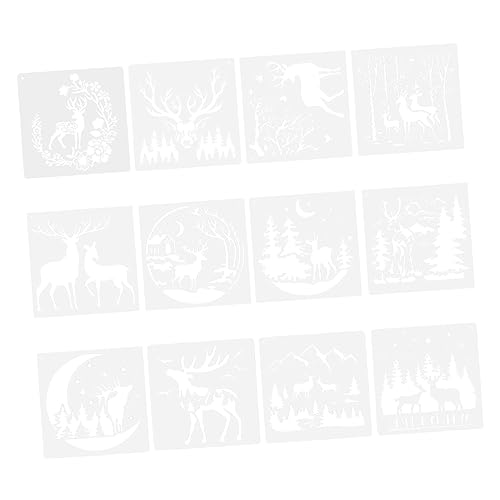Uonlytech 12 Stück Teiliges Wildtier Malvorlagen Wiederverwendbare Schablonen für Weihnachtsdekorationen für Diy Projekte Uonlytech 12 Stück Teiliges Wildtier Malvorlagen Wiederverwendbare Schablonen für Weihnachtsdekorationen für Diy Projekte von Uonlytech