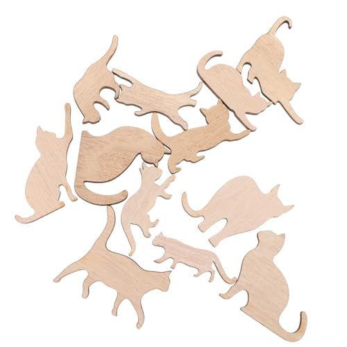 Uonlytech 12 Stück Unbemalte Holz Katzen Ausschnitte DIY Holz Dekorationen für Natürliche Holzoberfläche zum Bemalen und Basteln Uonlytech 12 Stück Unbemalte Holz Katzen Ausschnitte DIY Holz Dekorationen für Natürliche Holzoberfläche zum Bemalen und Basteln von Uonlytech