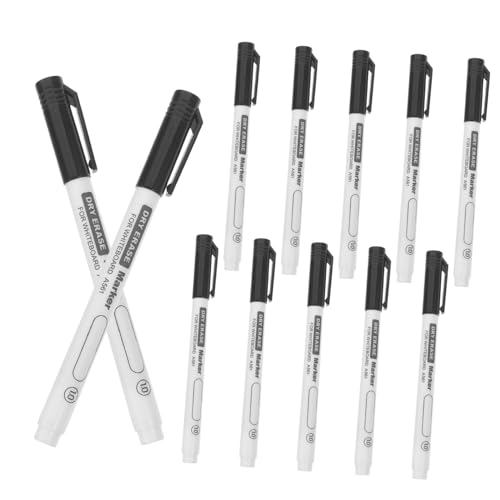 Uonlytech 12 Stück Whiteboard-stift Weiß Abwaschbare Stifte Löschbarer Stift Grafische Markierungen Dauerhaft Textmarker Stifte Für Die Schule Whiteboard-marker Schülermarker Plastik Schwarz von Uonlytech