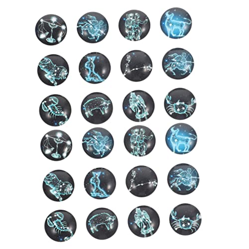 Uonlytech 120 Stück Runde Konstellations-cabochons Aus Glas Glascabochons Mit Konstellationsmuster Glaskuppelfliesen Sternzeichen Glas Cabochons Runde Diy-cabochons von Uonlytech