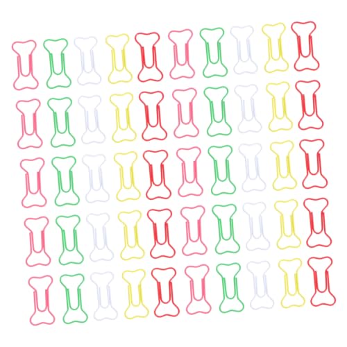 Uonlytech 120 Stück Teiliges Buntes Metall Büroklammer Knochenform Rutschfeste Lesezeichenclips für Dokumentenorganisation für Schule Büro und Kreatives Planen von Uonlytech