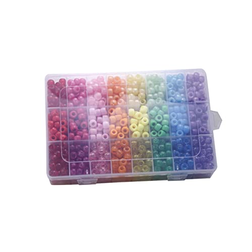 Uonlytech 1200 Stück DIY Beads Große Loch Runde Perlen für Schmuckherstellung Armbänder Zubehör für Kreative Bastelprojekte von Uonlytech