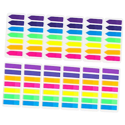 Uonlytech 12Sätze Bunte Haftmarker Registerkarten für Schule Büro Zuhause Wasserdichte Sticky Tabs zur Seitenmarkierung Farbige Index Tabs für Notizen und Dokumente von Uonlytech