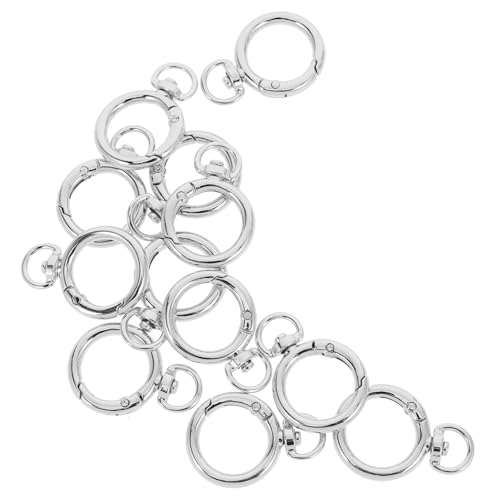 Uonlytech 12Stücke Drehbare Karabinerhaken mit Schlüsselringen Silberne O Ringe für Taschen Gürtel Schlüsselanhänger und DIY Zubehör Langlebige Schnallen mit Elegantem Uonlytech 12Stücke Drehbare Karabinerhaken mit Schlüsselringen Silberne O Ringe für Taschen Gürtel Schlüsselanhänger und DIY Zubehör Langlebige Schnallen mit Elegantem von Uonlytech