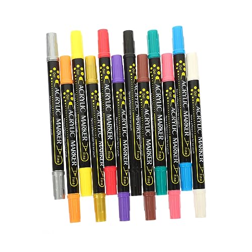 Uonlytech 12Stücke Lackmarker Doppelspitzen Marker für Handwerk Wasserfeste Multifunktionszeichnungsstifte für DIY Projekte und Schulnotizen Uonlytech 12Stücke Lackmarker Doppelspitzen Marker für Handwerk Wasserfeste Multifunktionszeichnungsstifte für DIY Projekte und Schulnotizen von Uonlytech