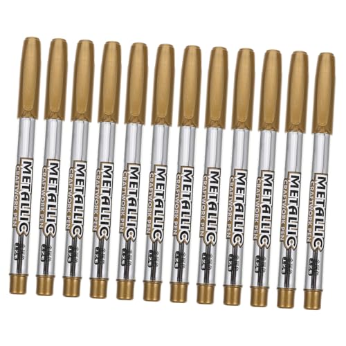 Uonlytech 12Stücke Metallische Marker Goldene Signierstifte für Kunst Schreiben und Zeichnen Hochwertige Lackmarkierungen für Notizen Illustrationen und Kreative Projekte Uonlytech 12Stücke Metallische Marker Goldene Signierstifte für Kunst Schreiben und Zeichnen Hochwertige Lackmarkierungen für Notizen Illustrationen und Kreative Projekte von Uonlytech