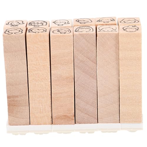 Uonlytech 12Stücke Teiliges Holzstempel Set mit DIY Motiven für Tagebuch Bastelprojekte Robuste und Langlebige Holzmarken für Kreative Anwendungen Leicht zu Handhaben und Vielseitig von Uonlytech