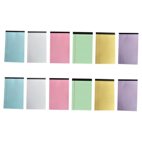Uonlytech 12er Pack Teiliges Notizblock Farbig Liniert mit Abreißbaren Blättern Tintenfestes Papier Handlich und Leicht für Büro Schule und Home office Praktische Schreibblöcke für von Uonlytech