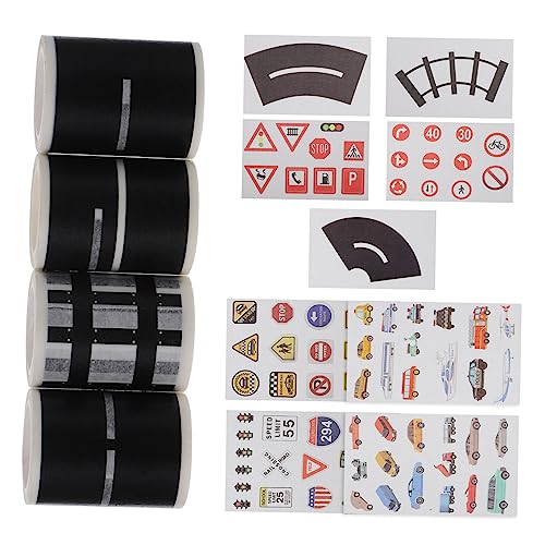 Uonlytech 13 Stück Verkehr Washi Tape Verkehrs-Washi-Tape Klebeband mit Straßenmuster Verkehrsschilder-Klebeband Klebebänder für Straßenverkehr Washi-Tape-Aufkleber Spielzeugaufkleber Papier von Uonlytech