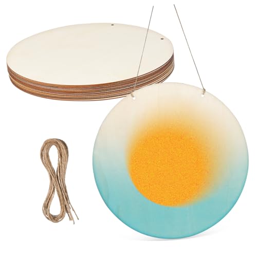 Uonlytech 15 Sätze Teiliges Holzscheiben Rund Blank Holzrundlinge für Basteln Rustikale Holzscheiben für Diy Dekorationen Kinderfreundlich Naturbelassen Vielseitig für Heim und Festdeko von Uonlytech