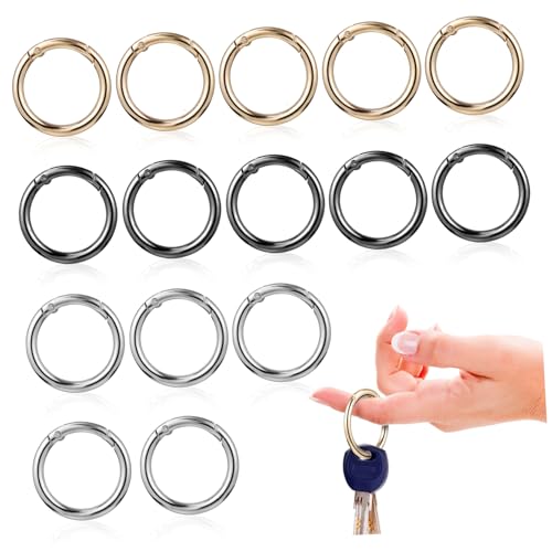 Uonlytech 15 Stück Federschnalle aus Metall Federschnappclip einfach s Karabiner Gürtelclips für Schlüssel runde Federklammern Ö Schmuck Carabiner Clasp runder Karabinerhaken von Uonlytech